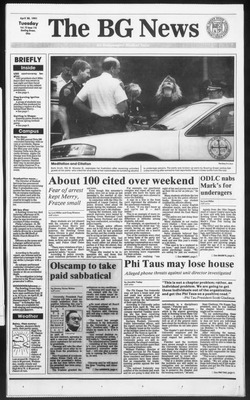 The BG News April 30 1991 By Bowling Green State University