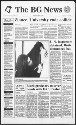 The BG News September 25 1991 By Bowling Green State University