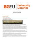 Archival Chronicle: Vol 31 No 3 by Bowling Green State University. Center for Archival Collections