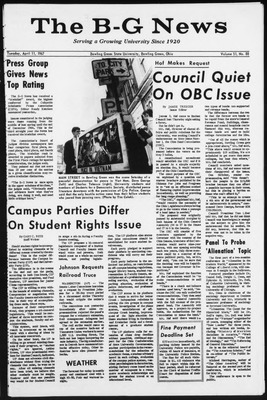 "The B-G News April 11, 1967" By Bowling Green State University