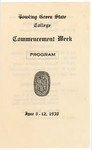 June 1930 Commencement Week Program
