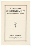 July 1930 Commencement Program