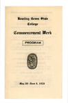 May 29-June 6, 1931 Commencement Week Program