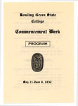 May 31-June 6, 1932 Commencement Week Program