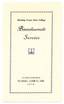 June 1933 Baccalaureate Service Program