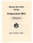 June 1933 Commencement Week Program