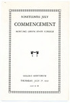 July 1933 Commencement Program
