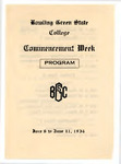 June 1934 Commencement Week Program