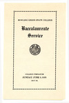 June 1935 Baccalaureate Service Program
