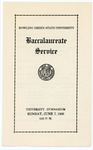 June 1936 Baccalaureate Service Program