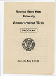 June 1936 Commencement Week Program