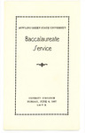 June 1937 Baccalaureate Service Program