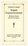 August 1937 Commencement Program
