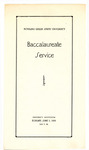 June 1938 Baccalaureate Service Program