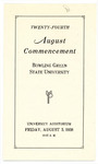 August 1938 Commencement Program