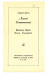 August 1939 Commencement Program