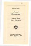 August 1940 Commencement Program