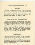 June 1959 Commencement Weekend Program